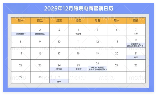 2025年海外营销节点速记！助力品牌提前布局出海营销战略