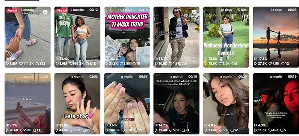 美国TikTok美妆KOL推荐：5万粉高互动美女日常博主频道内容