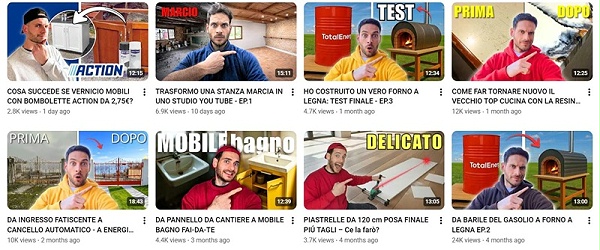 YouTube网红推荐：意大利DIY家居微型达人合作频道内容