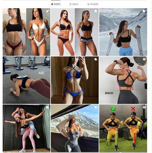 俄罗斯140万粉丝instagram美女运动健身达人频道内容