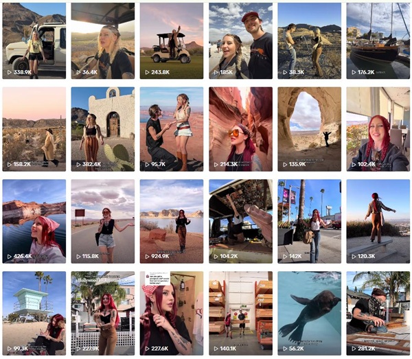 TikTok网红营销:美国生活美妆类女达人频道内容