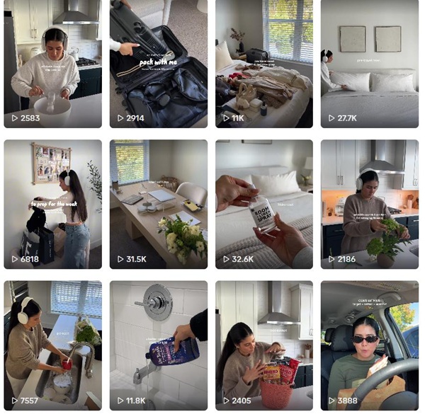 TikTok网红推荐:17.4万粉丝美国生活美学博主频道内容