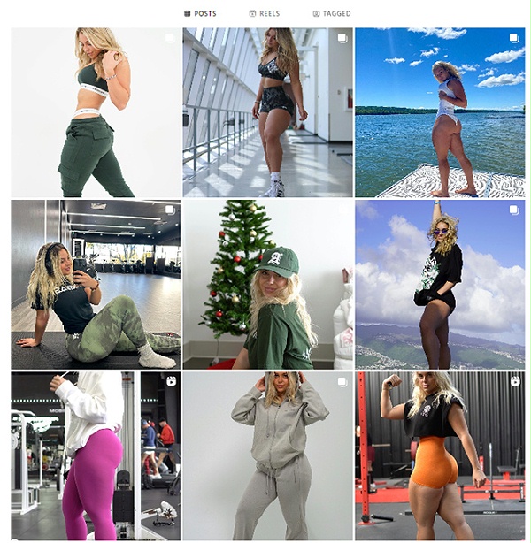 意大利健身女网红营销instagram频道内容