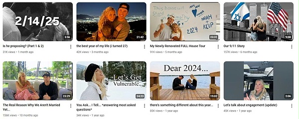 YouTube网红推广:美国情侣线下采访分享类博主频道内容