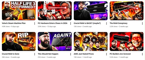 YouTube网红推荐：美国游戏设备科技测评博主频道内容