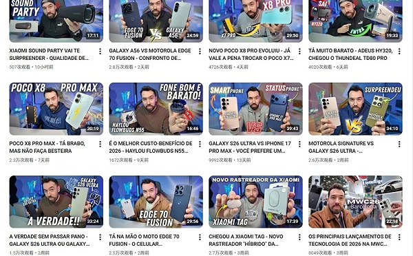 YouTube网红推荐：巴西数码科技产品开箱深度测评红人